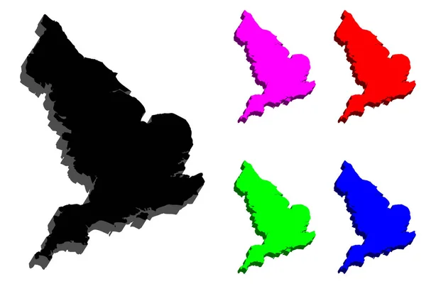 英国地图 蓝色和绿色 矢量插图 — 图库矢量图片