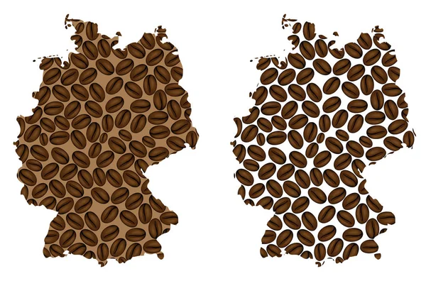 Almanya - kahve çekirdeği, Federal Almanya Cumhuriyeti harita kahve çekirdekleri ile yapılan Haritası,