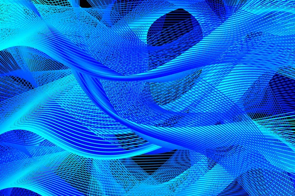 Lignes Ondes Abstraites Bleu Motif Vectoriel — Image vectorielle