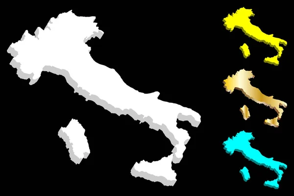 Carte Italie République Italienne Blanc Jaune Bleu Illustration Vectorielle — Image vectorielle