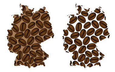 Almanya - kahve çekirdeği, Federal Almanya Cumhuriyeti harita kahve çekirdekleri ile yapılan Haritası,