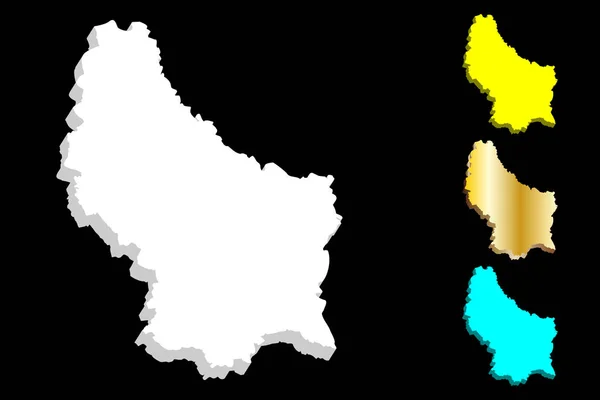 Mapa Luxemburgo Gran Ducado Luxemburgo Blanco Amarillo Azul Oro Ilustración — Vector de stock