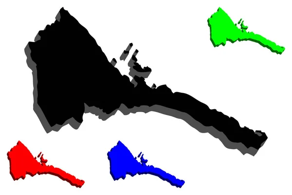 Carte Érythrée État Érythrée Corne Afrique Noir Rouge Bleu Vert — Image vectorielle