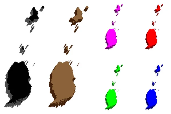 格林纳达地图 棕色和绿色 矢量插图 — 图库矢量图片