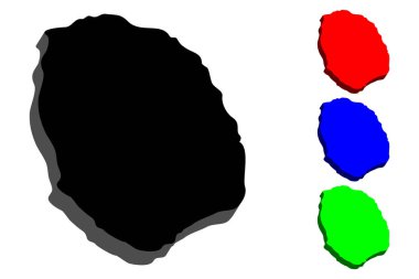 Nevis (Federasyon Saint Kitts ve Nevis) - 3D Haritası-siyah, kırmızı, mavi ve yeşil - vektör çizim