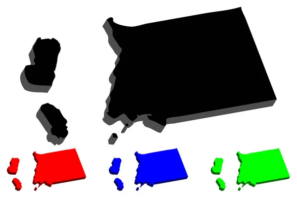 Mapa Guiné Equatorial República Guiné Equatorial Preto Vermelho Azul Verde —  Vetores de Stock