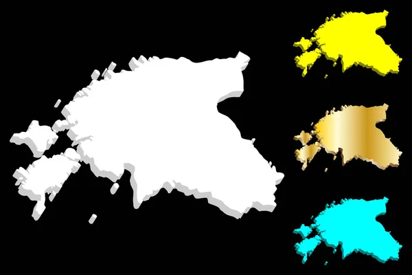 Карта Эстонии Эстонская Республика Белый Желтый Синий Золотой Векторная Иллюстрация — стоковый вектор