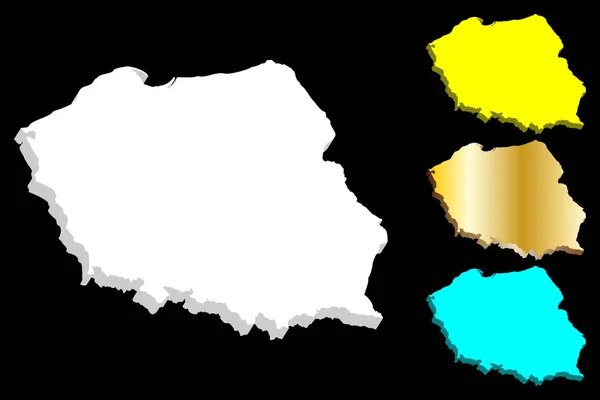 Carte Pologne République Pologne Blanc Jaune Bleu Illustration Vectorielle — Image vectorielle