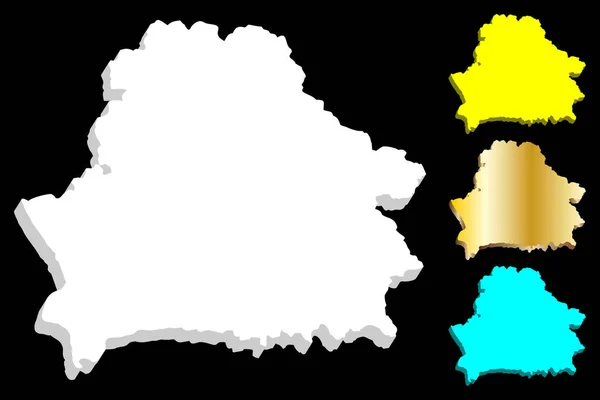 Map Belarus Byelorussia Belorussia White Blue Gold Vector Illustration — Stock Vector