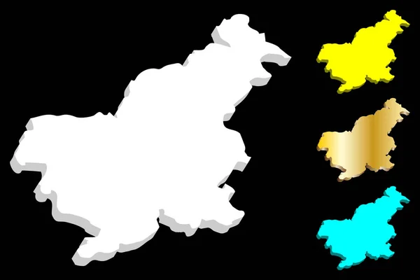 Mapa Słowenii Republika Słowenii Biały Żółty Niebieski Złoty Ilustracja Wektorowa — Wektor stockowy