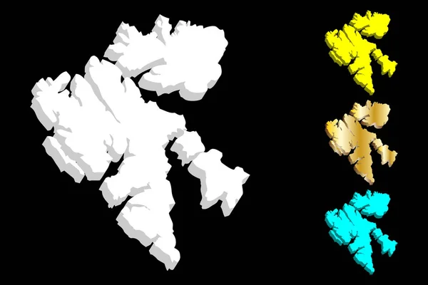 3D mapa Špicberky — Stockový vektor