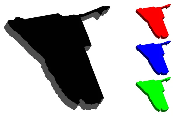 Mapa Namibia República Namibia Negro Rojo Azul Verde Ilustración Vectorial — Archivo Imágenes Vectoriales