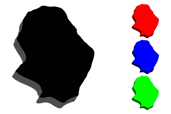 纽埃地图 蓝色和绿色 矢量插图 — 图库矢量图片