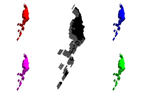 Palaun Kartta Belau Palaos Pelew Palaun Tasavalta Musta Punainen Violetti — vektorikuva