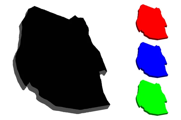 Mapa Swazilandia Reino Eswatini Negro Rojo Azul Verde Ilustración Vectorial — Archivo Imágenes Vectoriales