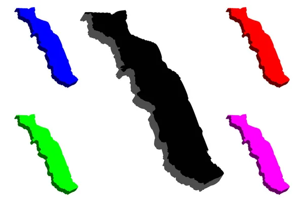 Mapa Toga Republiky Togo Černé Červené Fialové Modré Zelené Vektorové — Stockový vektor