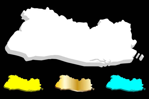 Kaart Van Salvador Republiek Salvador Wit Geel Blauw Goud Vector — Stockvector