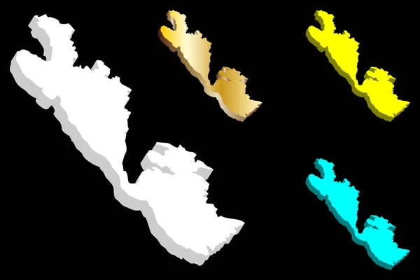Карта Итаки Остров Греция Итаки Итака Белая Желтая Синяя Золотая — стоковый вектор
