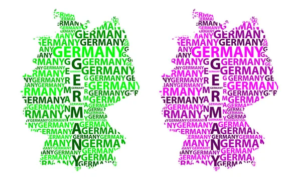 Skizze Deutschland Brief Text Karte Bundesrepublik Deutschland Form Des Kontinents — Stockvektor