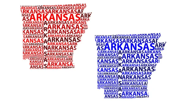 Arkansas Egyesült Államok Természetes Állapot Medve Állam Levelet Text Térképvázlatot — Stock Vector