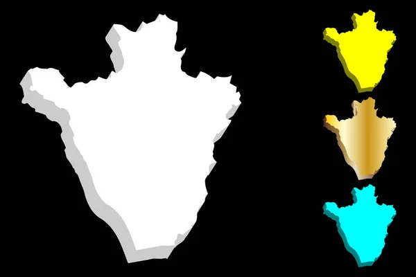 Mapa Burundi República Burundi Branco Amarelo Azul Dourado Ilustração Vetorial —  Vetores de Stock