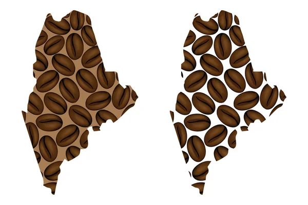 Maine États Unis Amérique Carte Grain Café Maine Carte Grains — Image vectorielle