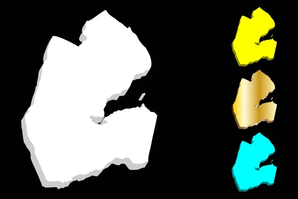 吉布提 吉布提共和国 非洲之角 的地图 蓝色和金色 矢量插图 — 图库矢量图片