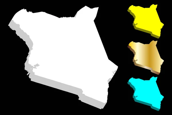 Mapa Quênia República Quênia Branco Amarelo Azul Dourado Ilustração Vetorial — Vetor de Stock