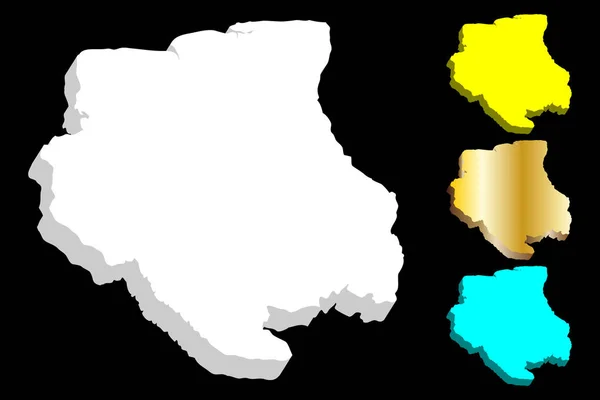 Map Suriname Republic Suriname Surinam White Yellow Blue Gold Vector — Stock Vector