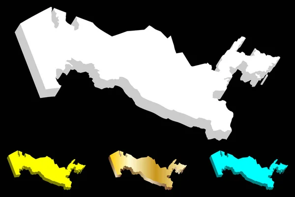 Üzbegisztán Üzbegisztán Fehér Sárga Kék Arany Térkép Vektoros Illusztráció — Stock Vector