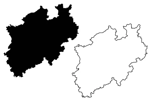 Renânia Norte Vestefália República Federal Alemanha Estado Alemanha Nrw Mapa —  Vetores de Stock