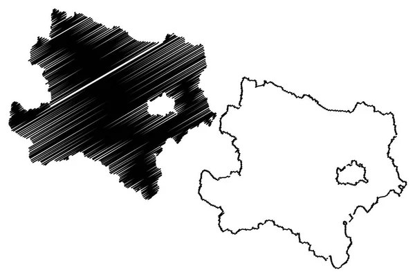Niederösterreich Österrike Karta Vektorillustration Frihand Skiss Lägre Österrike Karta — Stock vektor