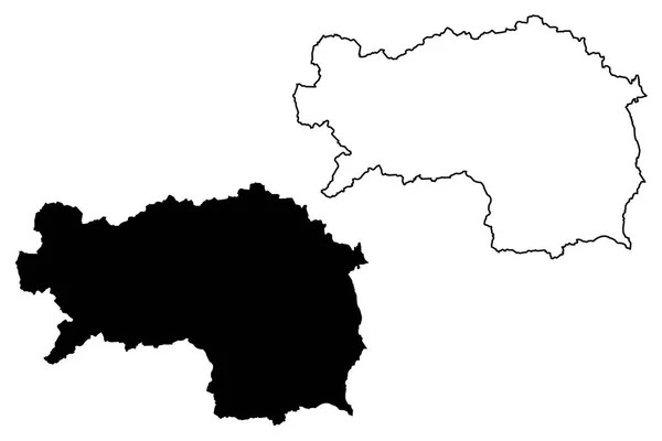 シュタイアー マルク州 オーストリア共和国 地図ベクトル図 フリーハンド スケッチ シュタイアー マルク州地図 — ストックベクタ