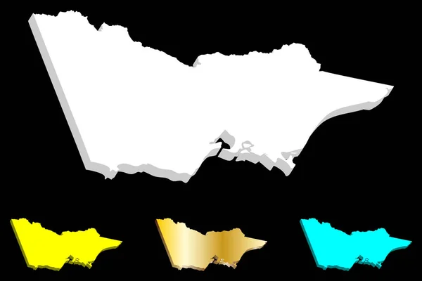 Mapa Victoria Estados Territorios Australianos Vic Blanco Amarillo Azul Oro — Archivo Imágenes Vectoriales