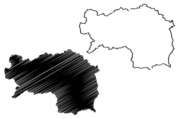 Styria Republika Austrii Mapa Wektor Ilustracja Szkic Mapy Styria — Wektor stockowy