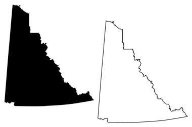 Yukon (il ve Kanada topraklarının) harita vektör çizim, karalama taslak Yukon toprakları harita