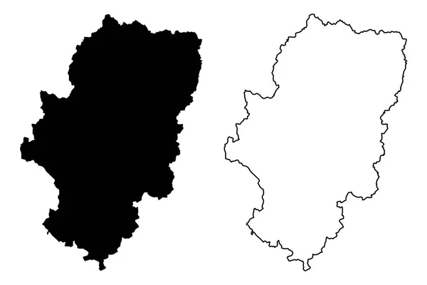 Aragão Reino Espanha Comunidade Autónoma Mapa Ilustração Vetorial Esboço Rabiscos — Vetor de Stock