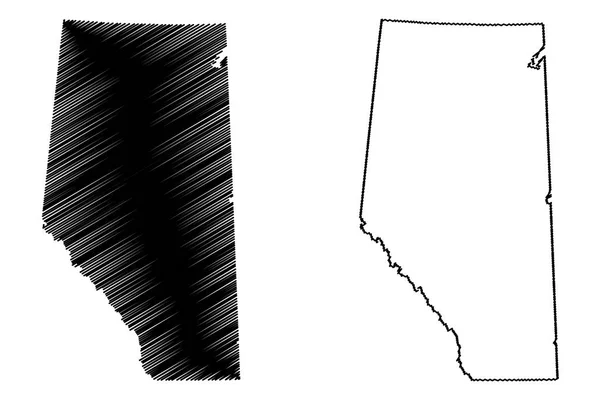 Εικονογράφηση Φορέα Χάρτη Αλμπέρτα Επαρχίες Και Εδάφη Του Καναδά Κακογραφία — Διανυσματικό Αρχείο