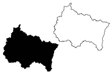 Grand Est (Fransa, yönetim bölgesi) harita vektör çizim, karalama taslak Alsace-Champagne-Ardenne-Lorraine (Acal veya edilmiştir) göster