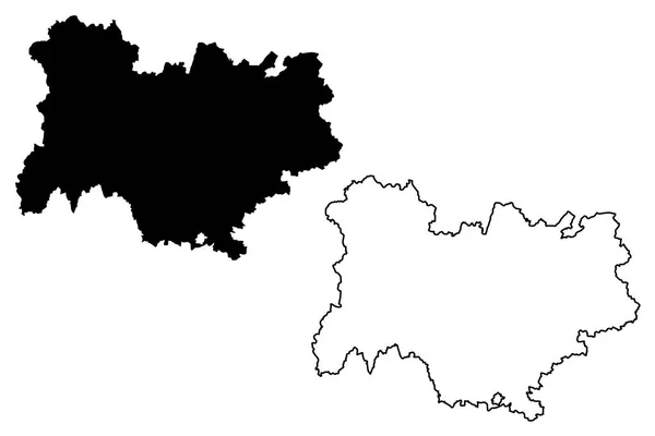 Auvergne Rhone Alpes França Região Administrativa Mapa Ilustração Vetorial Rabiscos —  Vetores de Stock