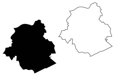 Brüksel (topluluk ve bölge Belçika, Belçika) vektör çizim, karalama taslak Brüksel baskent bölgesi harita harita