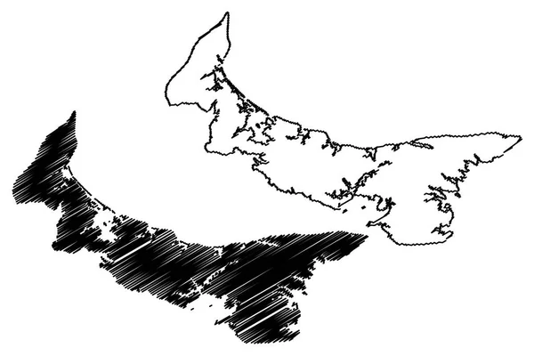 Ilha Príncipe Eduardo Províncias Territórios Canadá Pei Mapa Ilustração Vetorial — Vetor de Stock