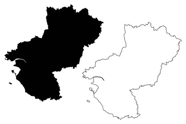 Pays Loire Prancis Wilayah Administratif Negara Loire Gambar Vektor Peta - Stok Vektor