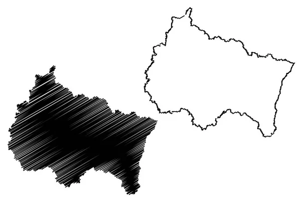 Grand Est Frankrike Administrativ Region Karta Vektorillustration Frihand Skiss Alsace — Stock vektor