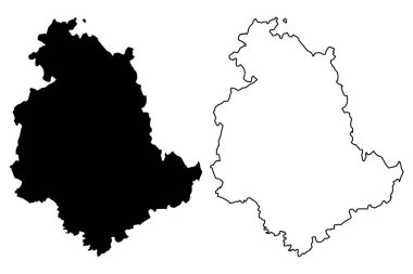 Umbria (İtalya'nın Özerk Bölgesi) harita vektör çizim, karalama kroki Umbria harita