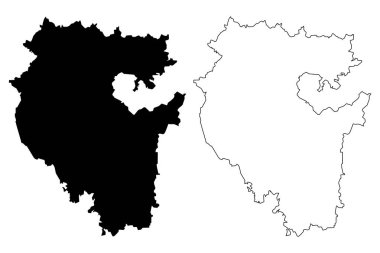 Başkurdistan Cumhuriyeti (Rusya, Rusya Federasyonu konular, Rusya'nın Cumhuriyetleri) harita vektör çizim, karalama taslak Başqırdıstan harita
