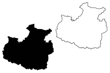 Karaçay-çerkez (Rusya, Rusya Federasyonu konular, Rusya'nın Cumhuriyetleri) Cumhuriyeti harita vektör çizim, karalama taslak Karaçay-Çerkes Cumhuriyeti harita