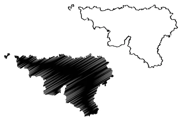 Валлонія Спільноти Регіоні Бельгії Королівства Бельгія Карта Векторні Ілюстрації Писанина — стоковий вектор