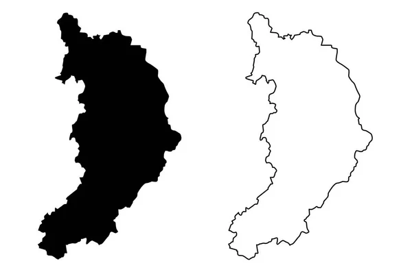 Chakaské Rusko Subjektů Ruské Federace Rusku Mapa Vektorové Ilustrace Klikyháky — Stockový vektor