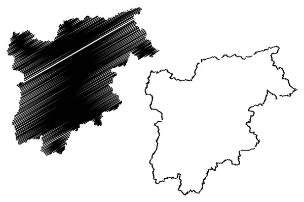 Trentino Alto Adige Sudtirol Região Autônoma Itália Mapa Ilustração Vetorial — Vetor de Stock